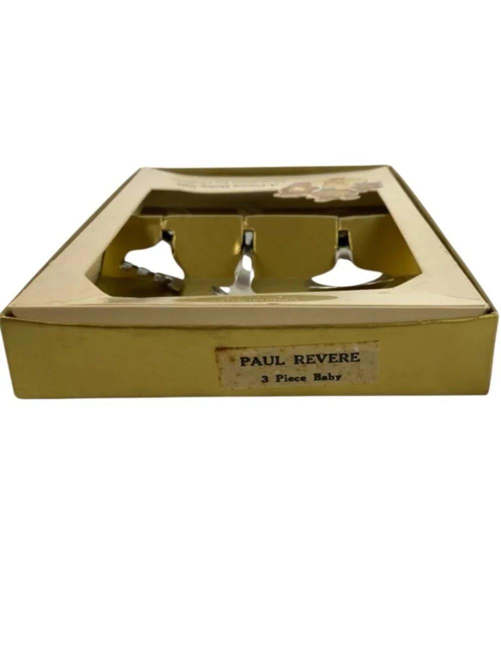 Oneida Community Paul Revere 3-Piece Baby Feeding Set Stainless Steel 1950s